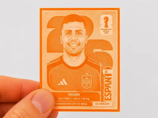 Figurita 3D de Rodri (Album Panini 2026)