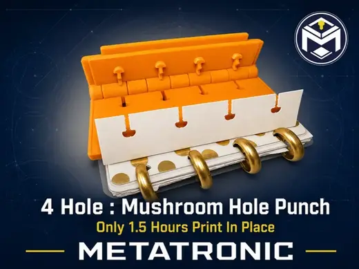 4-Hole Mushroom Disc Binding Punch - Fully printed
