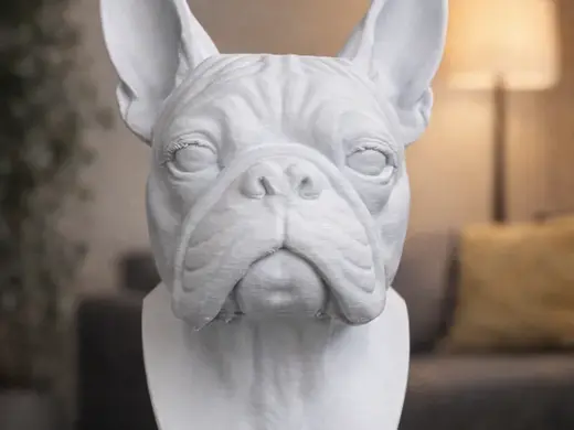 Bulldog Francese – Busto Scultoreo Elegante