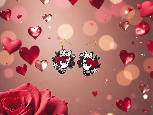 Funny sweet cat earrings