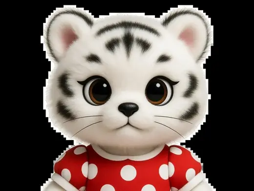 Girl White Tiger Stuffed