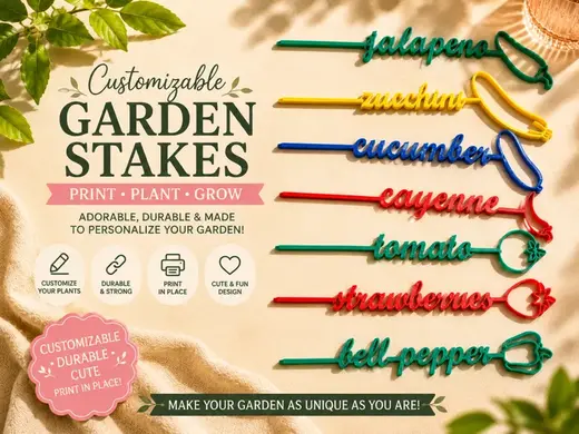 Garden Stakes – Cute, Durable & Print-in-Place