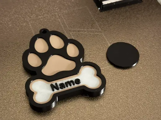 3D Printable Dog Tag – NFC Enabled & Custom Text