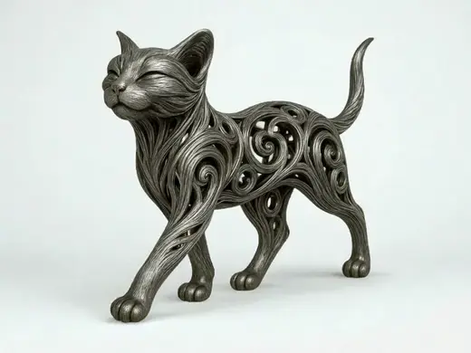 Demeter felina caminando - Escultura gato