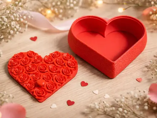 Valentine Heart Gift Box with Roses