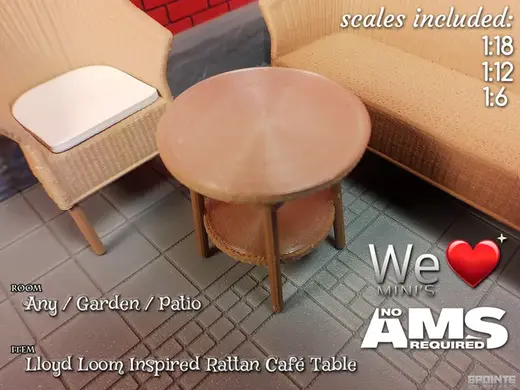 WLM - Lloyd Loom Inspired Rattan Cafe Table