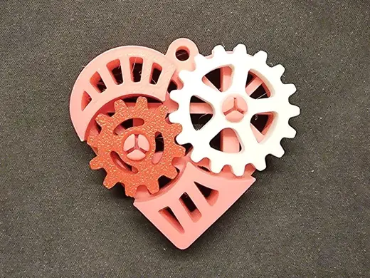 V3 Gear heart fidget toy keychain