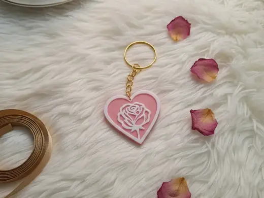 Smart Rose Heart – NFC Keychain