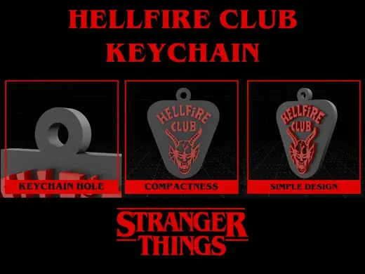 Stranger Things Hellfire Club Keychain – Fan Made