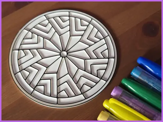 Geometric Mandala Floral Boho Coloring Craft