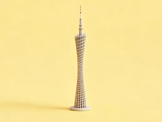 广州塔-世界地标性建筑模型旅游景点-微缩模型儿童过家家涂色玩具