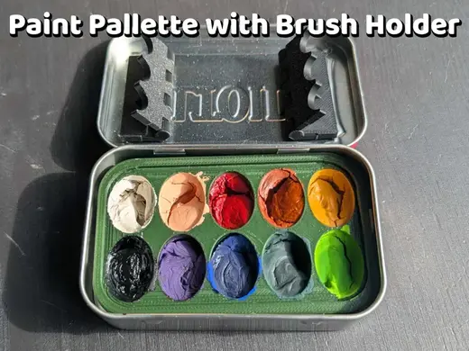 Altoids Travel Paint Palette with Brush Holder