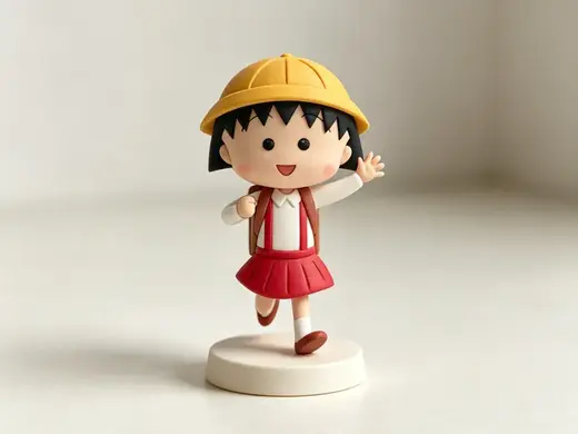 樱桃小丸子-卡通公仔手办摆件-儿童过家家涂色玩具