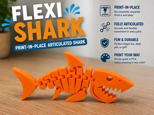 Flexi Shark – Print-in-Place Articulated Shark