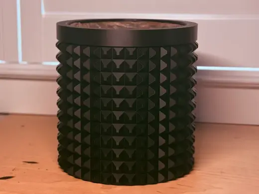 Modern Textured Trash Can – Fits Grocery Bags