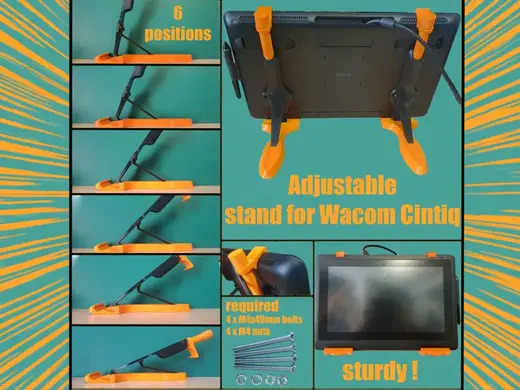 Adjustable Stand for Wacom Cintiq drawing tablet