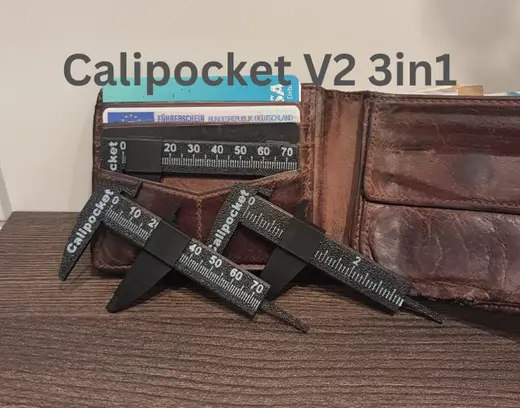 Calipocket V2 3in1 Geldbeutel Messschieber mm/inch