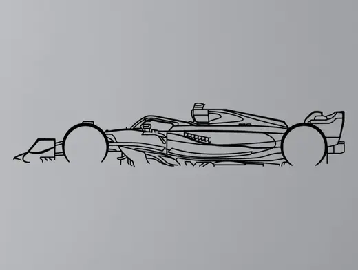 Mercedes F1 Silhouette Wall Art