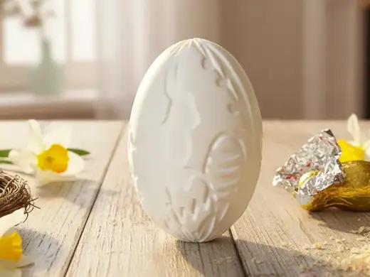 Easter Egg with Bunny Relief