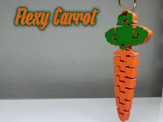 Flexy Carrot Keychain - Flexible Fidget Toy
