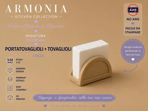 Portatovaglioli con Tovaglioli Miniatura 1:12
