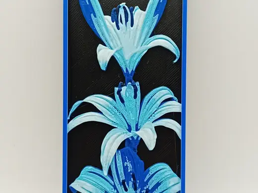 Blue lillies bookmark-hueforge flower book mark