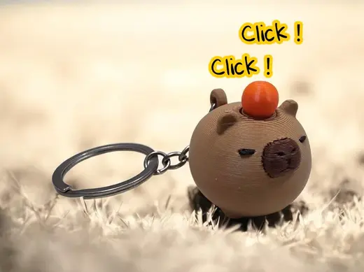 Capybara Clicky Fidget Keychain