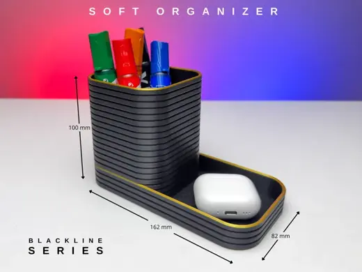 Small Desk Organizer with Pen Holder, Storage Tray