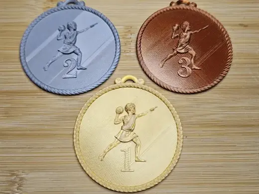 "Athenian Jump" Medal Se -Gold, Silver, Bronze