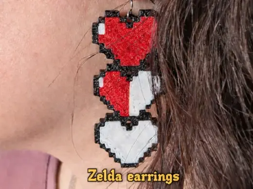 Pendientes corazón pixel The Legend of Zelda