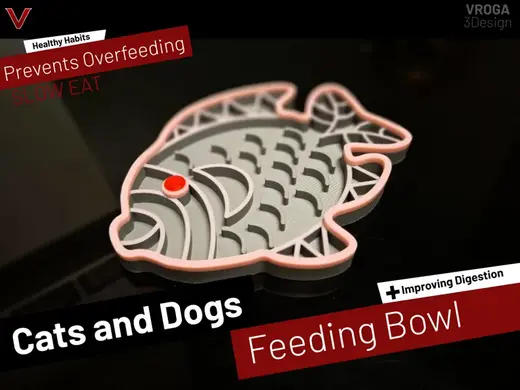 Slow Eating Cat Dog Feeding Bowl slowfeeder