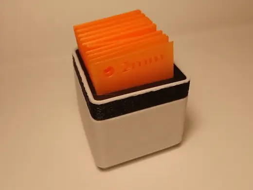 Thickness gauge swatches with Gridfinity Holder