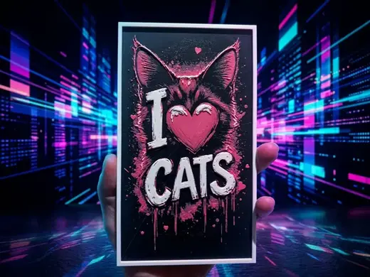 I LOVE CATS - Hueforge Art for cat lovers