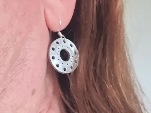 Semi truck Alcoa wheel earrings