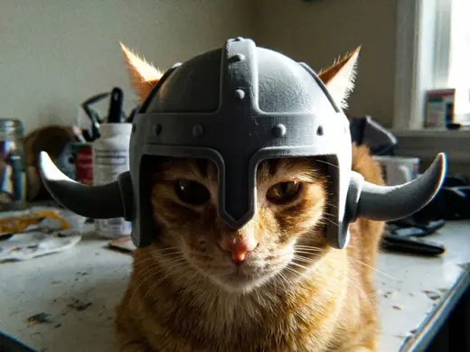 Viking helmet for cat