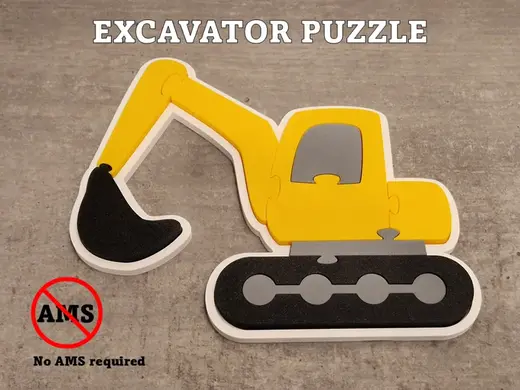 Excavator Puzzle - 9 Pieces (No AMS Required)