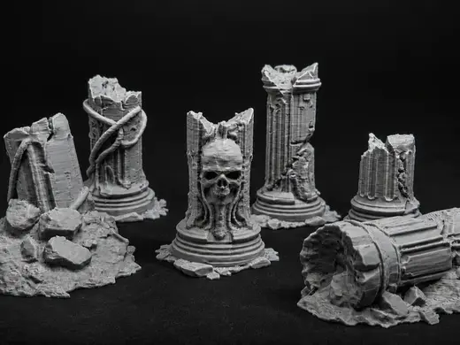 Stone Ruins Pillars — TTRPG Scatter Terrain