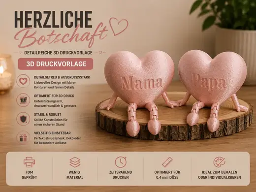 Mama & Papa Herz-Buddys – süßes Deko-Set