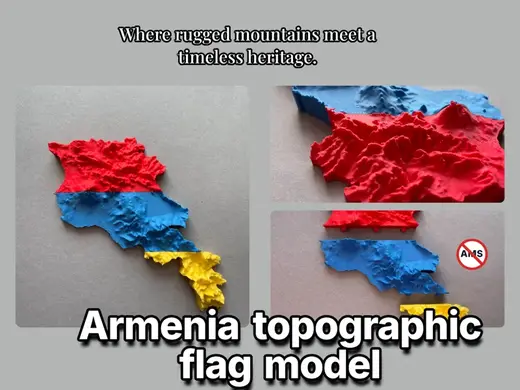 Armenia topography flag model