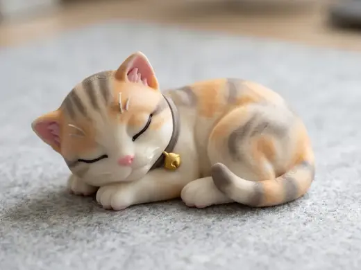 Sleepy Kitten - Cute Support-Free Figurine