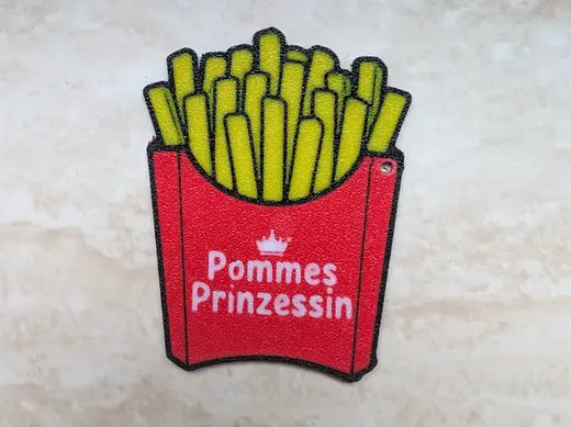 Witziger Schlüsselanhänger Pommes Prinzessin