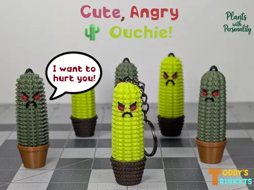 Cute, Angry, Lil' Cactus Ouchie! Stim Fidget