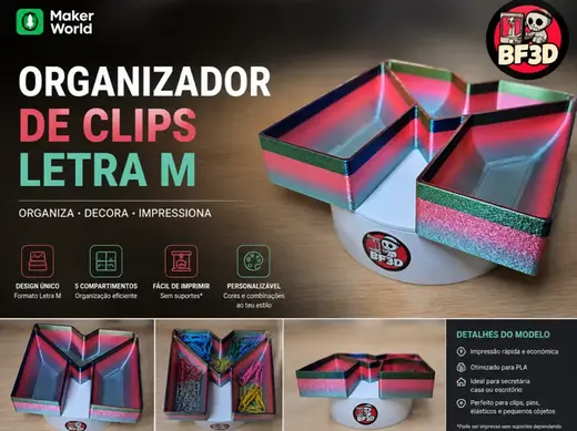 Organizador de Clips – Letra M