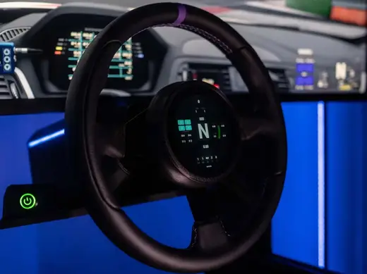 Simracing steering wheel with VoCore 3.4″ screen