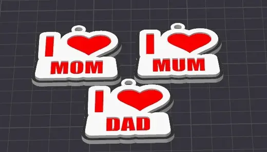 i love- keychain