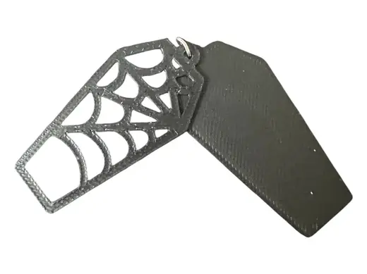 Coffin with webs layered earrings