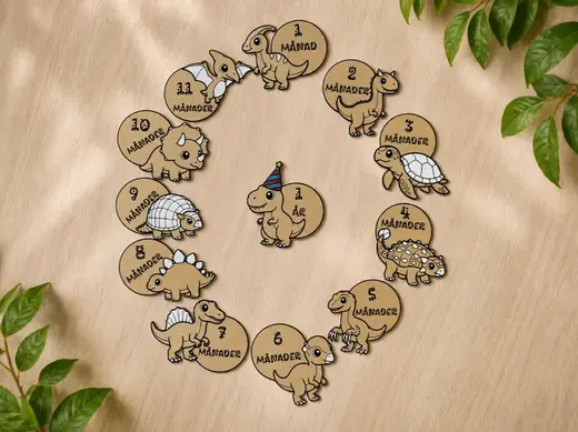 Baby Milestone Cards | 12 Dinosaurs | 1-12 Months