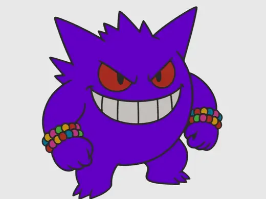 Gengar wearing kandi beads perler
