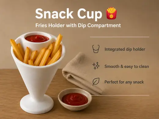 Snack Cup | Fries Holder + Dip Compartment