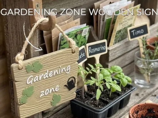 Gardening zone wooden sign